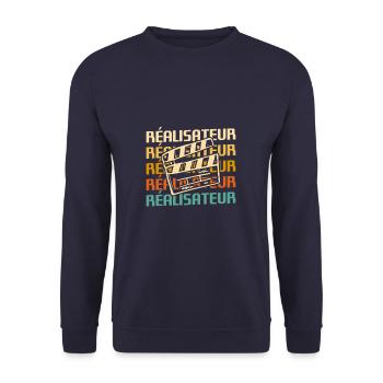 Retro Réalisateur Réalisation Cinéaste - Sweat-shirt Unisexe - marine - Devant - Alina (178cm) & Michal (187cm)