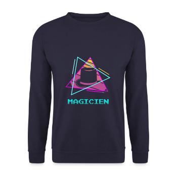 Retro Magicien Magique Magie - Sweat-shirt Unisexe - marine - Devant - Alina (178cm) & Michal (187cm)