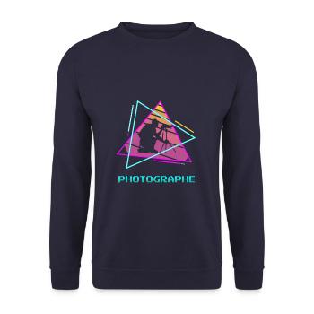 Retro Photographe Photographie Photographier - Sweat-shirt Unisexe - marine - Devant - Alina (178cm) & Michal (187cm)