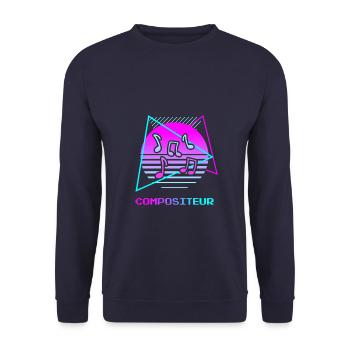 Retro Compositeur Composition Musicale - Sweat-shirt Unisexe - marine - Devant - Alina (178cm) & Michal (187cm)