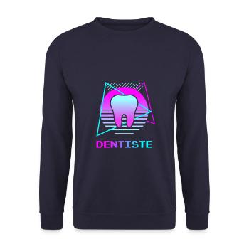 Retro Dentiste Dentisterie - Sweat-shirt Unisexe - marine - Devant - Alina (178cm) & Michal (187cm)