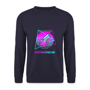 Retro Entraîneur Coach Coaching - Sweat-shirt Unisexe - marine - Devant - Alina (178cm) & Michal (187cm)
