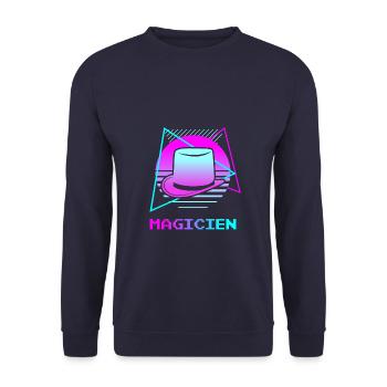 Retro Magicien Magique Magie - Sweat-shirt Unisexe - marine - Devant - Alina (178cm) & Michal (187cm)