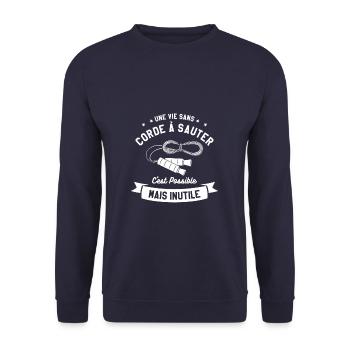 Une Vie Sans Corde À Sauter C'est Possible Mais - Sweat-shirt Unisexe - marine - Devant - Alina (178cm) & Michal (187cm)
