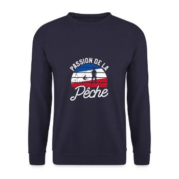 Passion De La Pêche Pêcheur - Sweat-shirt Unisexe - marine - Devant - Alina (178cm) & Michal (187cm)