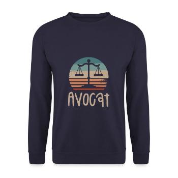 Vintage Retro Avocat Juridique Loi Avocate Avocats - Sweat-shirt Unisexe - marine - Devant - Alina (178cm) & Michal (187cm)