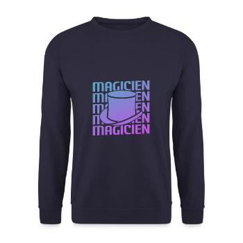 Retro Magicien Magique Magie - Sweat-shirt Unisexe - marine - Devant - Alina (178cm) & Michal (187cm)