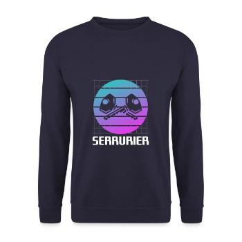 Retro Serrurier Serrurerie - Sweat-shirt Unisexe - marine - Devant - Alina (178cm) & Michal (187cm)