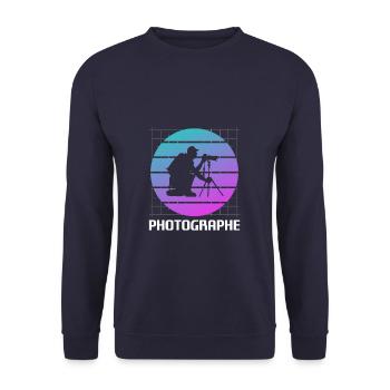 Retro Photographe Photographie Photographier - Sweat-shirt Unisexe - marine - Devant - Alina (178cm) & Michal (187cm)