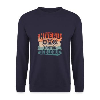 Niveau Tonton Débloqué Oncle Annonce De Grossesse - Sweat-shirt Unisexe - marine - Devant - Alina (178cm) & Michal (187cm)