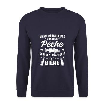 Ne Me Dérange Pas Quand Je Pêch Amateur De Bière - Sweat-shirt Unisexe - marine - Devant - Alina (178cm) & Michal (187cm)