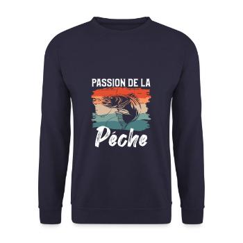 Passion De La Pêche Pêcheur - Sweat-shirt Unisexe - marine - Devant - Alina (178cm) & Michal (187cm)