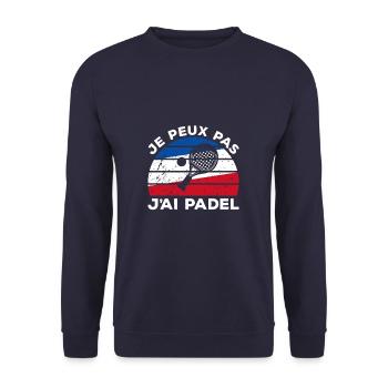Je Peux Pas J'ai Padel Pongiste - Sweat-shirt Unisexe - marine - Devant - Alina (178cm) & Michal (187cm)