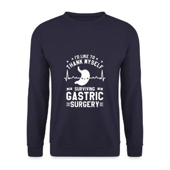 J’aimerais me remercier d’avoir survécu à l’estomac - Sweat-shirt Unisexe - marine - Devant - Alina (178cm) & Michal (187cm)