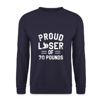 Stolzer Verlierer von 10 Pfund Magenbypass Bariatric - Unisex Pullover - Navy - Vorne - Alina (178cm) & Michal (187cm)
