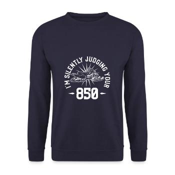 I'm Silently Judging Your 850 Snowmobile - Unisex Sweatshirt - navy - Front - Alina (178cm) & Michal (187cm)