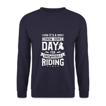 It's A Snow Some Day For Snowmobile Riding - Unisex Sweatshirt - navy - Front - Alina (178cm) & Michal (187cm)