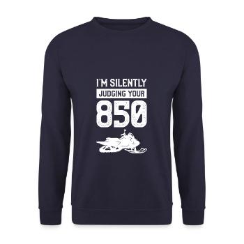 I'm Silently Judging Your 850 Snowmobile - Unisex Sweatshirt - navy - Front - Alina (178cm) & Michal (187cm)