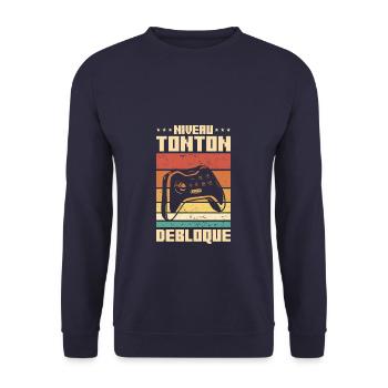Niveau Tonton Debloque Oncle Annonce De Grossesse - Sweat-shirt Unisexe - marine - Devant - Alina (178cm) & Michal (187cm)