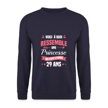 Voici À Quoi Ressemble Une Princesse Qui Vient - Sweat-shirt Unisexe - marine - Devant - Alina (178cm) & Michal (187cm)
