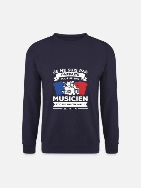 Je Ne Suis Pas Parfaite Mais Je Suis Musicien - Sweat-shirt Unisexe - marine