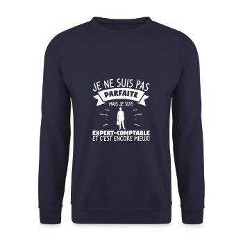 Je Ne Suis Pas Parfaite Mais Je Suis - Sweat-shirt Unisexe - marine - Devant - Alina (178cm) & Michal (187cm)