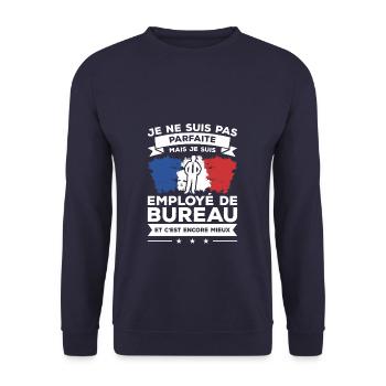 Je Ne Suis Pas Parfaite Mais Je Suis Employé De - Sweat-shirt Unisexe - marine - Devant - Alina (178cm) & Michal (187cm)