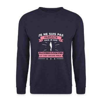 Je Ne Suis Pas Parfaite Mais Je Suis - Sweat-shirt Unisexe - marine - Devant - Alina (178cm) & Michal (187cm)