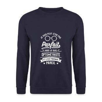 Je Suis Peut-Être Pas Parfait Mais Je Suis - Sweat-shirt Unisexe - marine - Devant - Alina (178cm) & Michal (187cm)