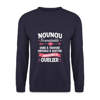 Nounou Formidable Dure À Trouver Difficile À - Sweat-shirt Unisexe - marine - Devant - Alina (178cm) & Michal (187cm)