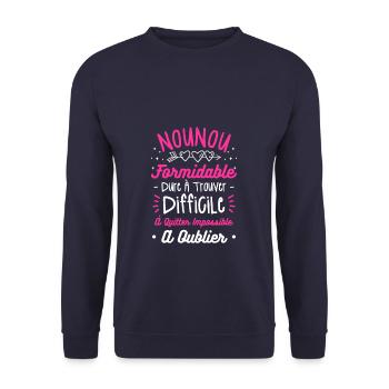 Nounou Formidable Dure À Trouver Difficile À - Sweat-shirt Unisexe - marine - Devant - Alina (178cm) & Michal (187cm)