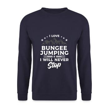 J’adore le saut à l’élastique et je n’arrêterai jamais le saut à l’élastique - Sweat-shirt Unisexe - marine - Devant - Alina (178cm) & Michal (187cm)