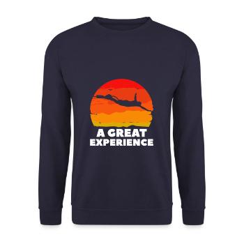 Eine tolle Erfahrung Bungee Jumping Bungy Jumper - Unisex Pullover - Navy - Vorne - Alina (178cm) & Michal (187cm)