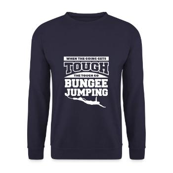 Wenn es hart auf hart kommt Der harte Bungee - Unisex Pullover - Navy - Vorne - Alina (178cm) & Michal (187cm)