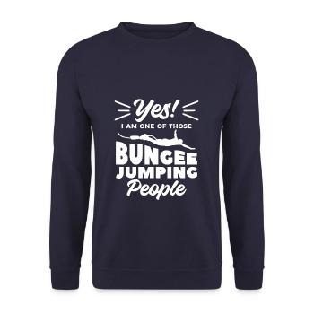 Oui, je suis un de ces gens de saut à l’élastique - Sweat-shirt Unisexe - marine - Devant - Alina (178cm) & Michal (187cm)