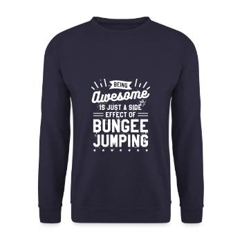 Being Awesome Is Just A Side Effect Of Bungee - Unisex Sweatshirt - navy - Front - Alina (178cm) & Michal (187cm)