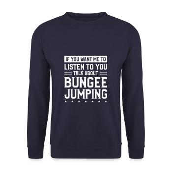 Si tu veux que je t’écoute parler de bungee - Sweat-shirt Unisexe - marine - Devant - Alina (178cm) & Michal (187cm)
