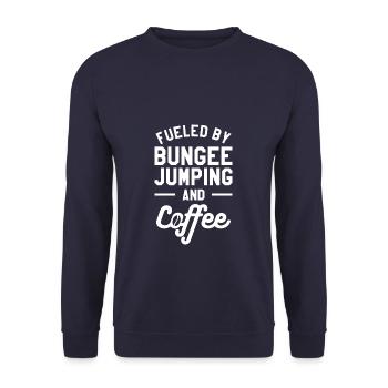 Alimenté par le saut à l’élastique et le saut à l’élastique au café - Sweat-shirt Unisexe - marine - Devant - Alina (178cm) & Michal (187cm)