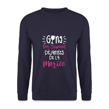 Gang Des Copines Déjantées De La Mariée - Sweat-shirt Unisexe - marine - Devant - Alina (178cm) & Michal (187cm)