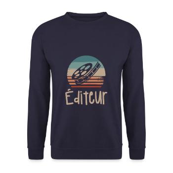 Vintage Retro Éditeur Vidéo Édition - Sweat-shirt Unisexe - marine - Devant - Alina (178cm) & Michal (187cm)