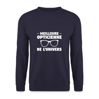 Meilleure Opticienne De L'Univers Optométriste - Sweat-shirt Unisexe - marine - Devant - Alina (178cm) & Michal (187cm)