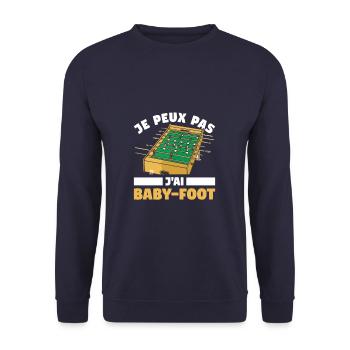 Je Peux Pas J'ai Baby-Foot - Sweat-shirt Unisexe - marine - Devant - Alina (178cm) & Michal (187cm)