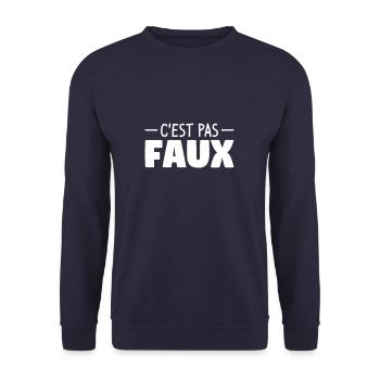 C'est Pas Faux Sarcastique Humour - Sweat-shirt Unisexe - marine - Devant - Alina (178cm) & Michal (187cm)