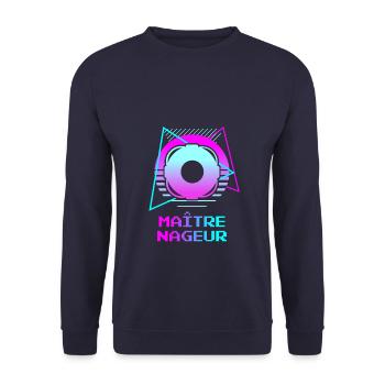 Retro Maître Nageur Sauveteur - Sweat-shirt Unisexe - marine - Devant - Alina (178cm) & Michal (187cm)
