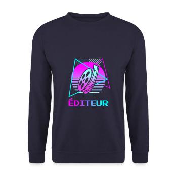 Retro Éditeur Vidéo Édition - Sweat-shirt Unisexe - marine - Devant - Alina (178cm) & Michal (187cm)