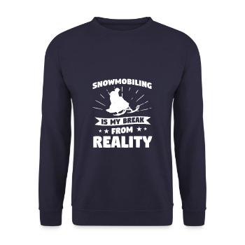 Snowmobiling Is My Break From Reality Snowmobile - Unisex Sweatshirt - navy - Front - Alina (178cm) & Michal (187cm)