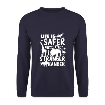 La vie est plus sûre avec un safari de rangers étranger - Sweat-shirt Unisexe - marine - Devant - Alina (178cm) & Michal (187cm)