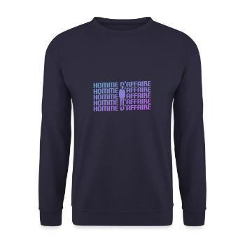 Retro Homme D'Affaire Chef d'entreprise - Sweat-shirt Unisexe - marine - Devant - Alina (178cm) & Michal (187cm)