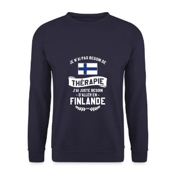 J'ai Juste Besoin D'Aller En Finlande Vacances - Sweat-shirt Unisexe - marine - Devant - Alina (178cm) & Michal (187cm)