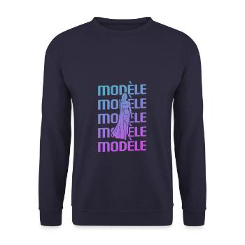 Retro Modèle Modélisation Modélisme - Sweat-shirt Unisexe - marine - Devant - Alina (178cm) & Michal (187cm)